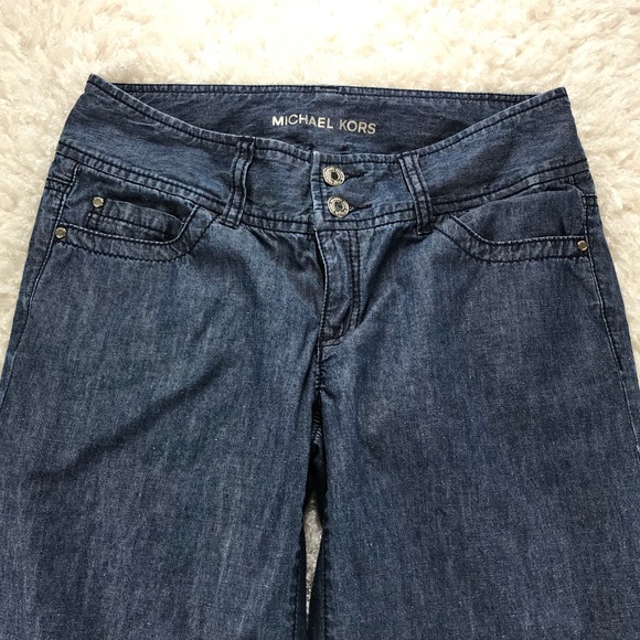 MICHAEL KORS- WIDE LEG DENIM TROUSERS - Picture 3 of 8